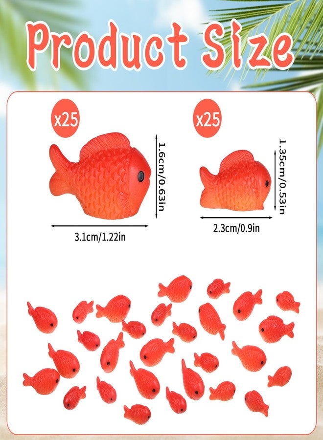 Xyembu 50 Pcs Small Resin Fish, Fake Mini Koi Fish Decor, Resin Animal Miniature Decoration Figurines, Mini Fishes Figurines Set, Cute Miniature Fishes Fake for Aquarium Tank, DIY Crafts, Landscape Ornaments - Image 2